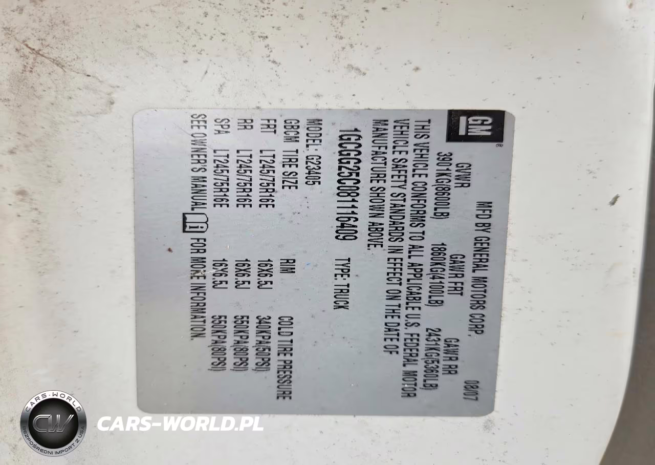 2008 Chevrolet Express G2500 VIN:1GCGG25C081116409 - 13