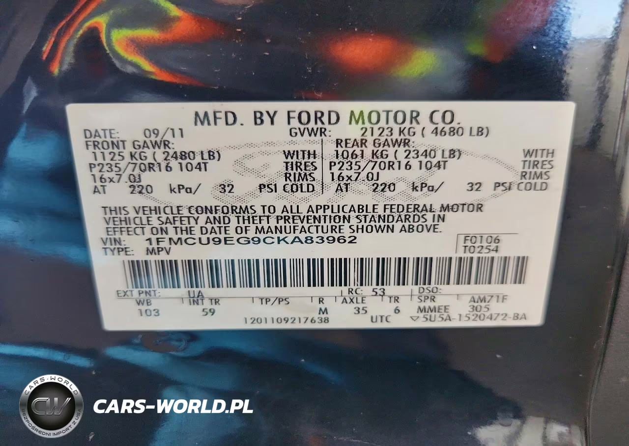 2012 Ford Escape Limited VIN:1FMCU9EG9CKA83962 - 13