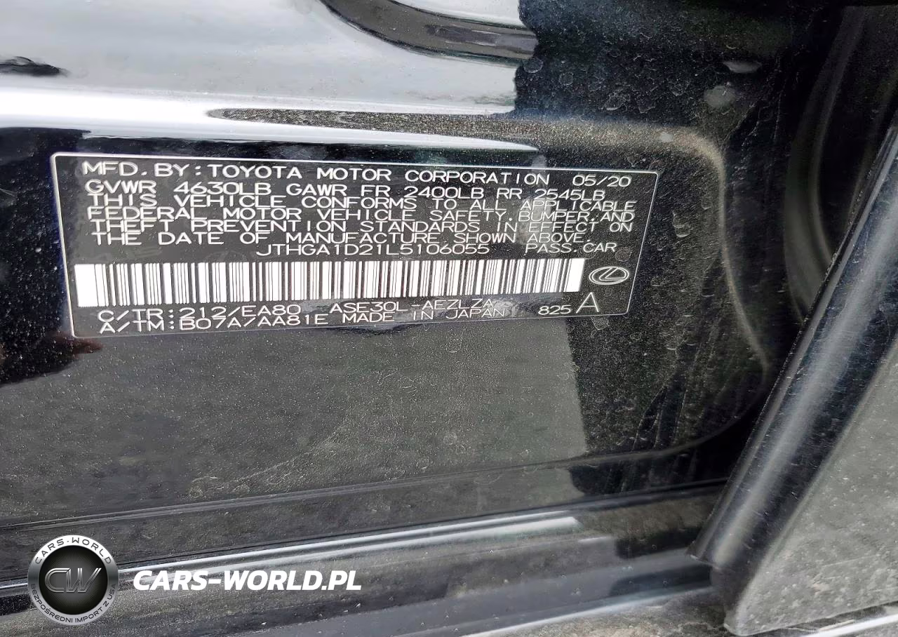 2020 Lexus Is 300 F Sport VIN:JTHGA1D21L5106055 - 12