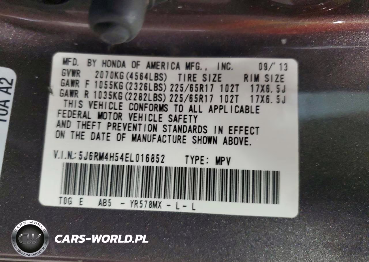 2014 Honda Cr-V Ex VIN:5J6RM4H54EL016852 - 13
