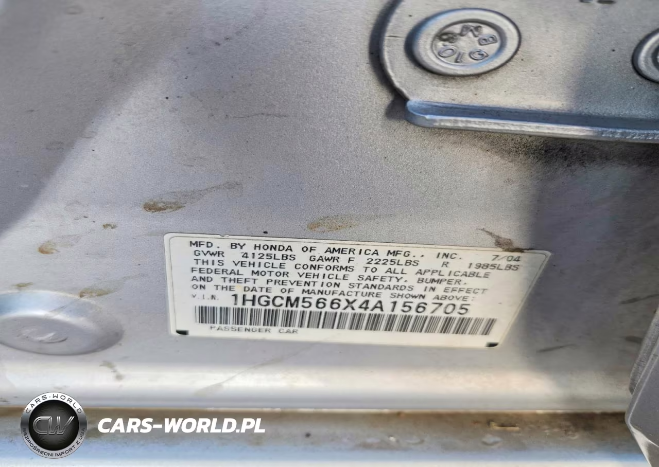2004 Honda Accord Ex VIN:1HGCM566X4A156705 - 13