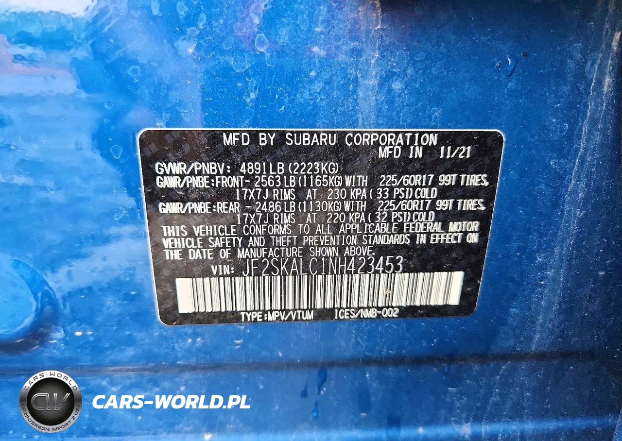 2022 Subaru Forester Wilderness VIN:JF2SKALC1NH423453 - 13