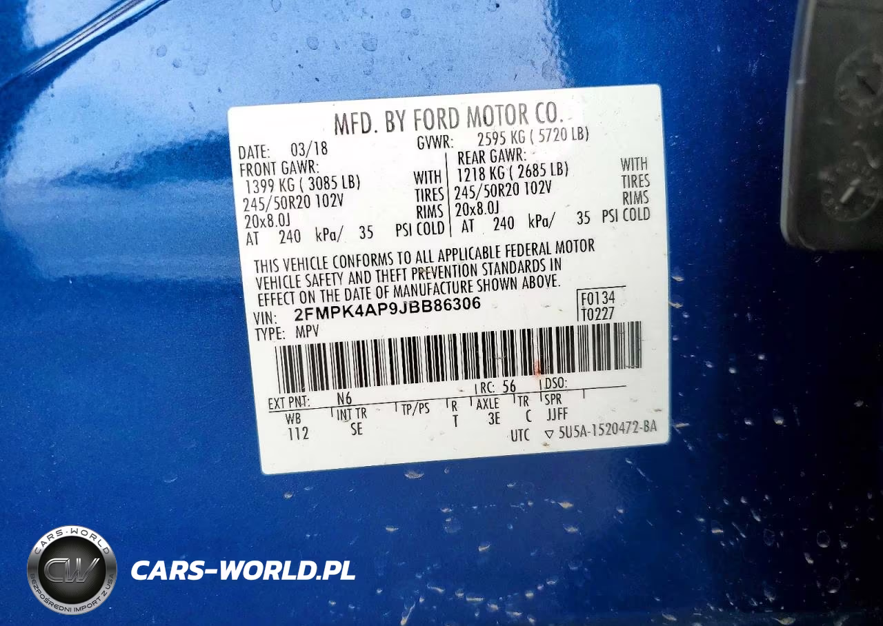 2018 Ford Edge Sport VIN:2FMPK4AP9JBB86306 - 12