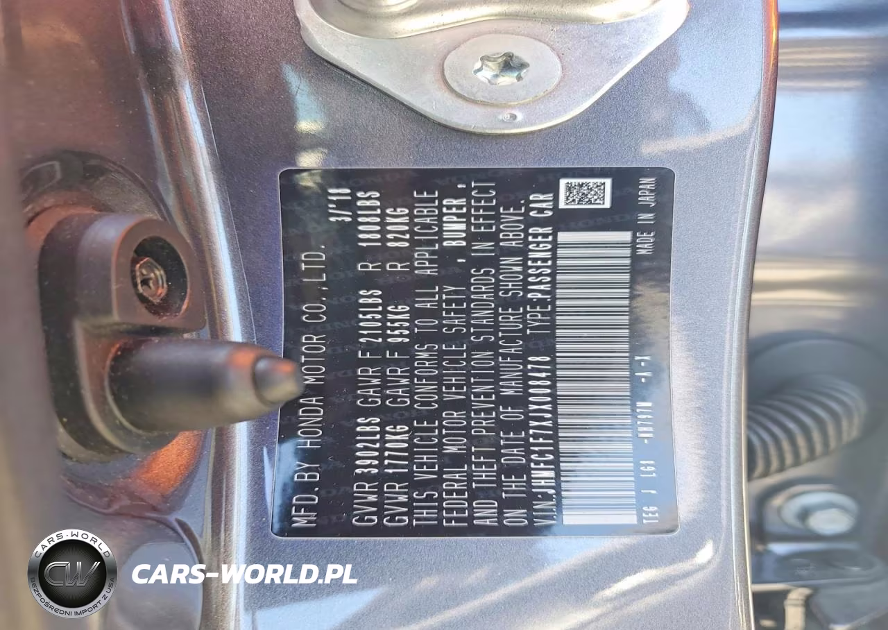 2018 Honda Civic Exl VIN:JHMFC1F7XJX008478 - 12
