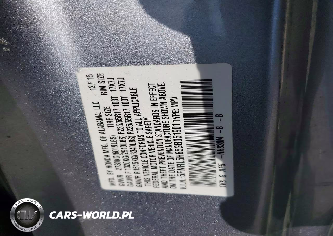 2016 Honda Odyssey Exl VIN:5FNRL5H65GB051901 - 12