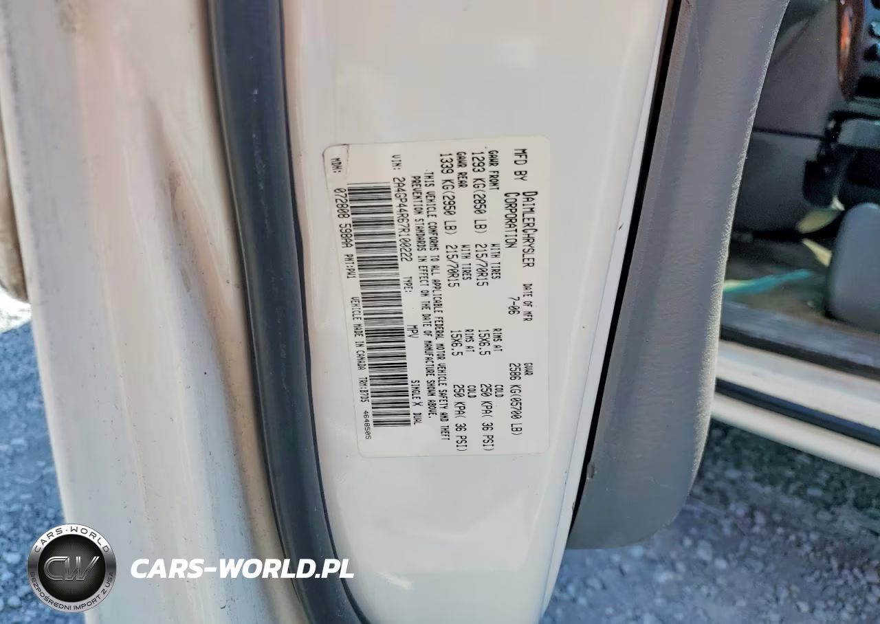 2007 Chrysler Town & Country Lx VIN:2A4GP44R67R100222 - 13
