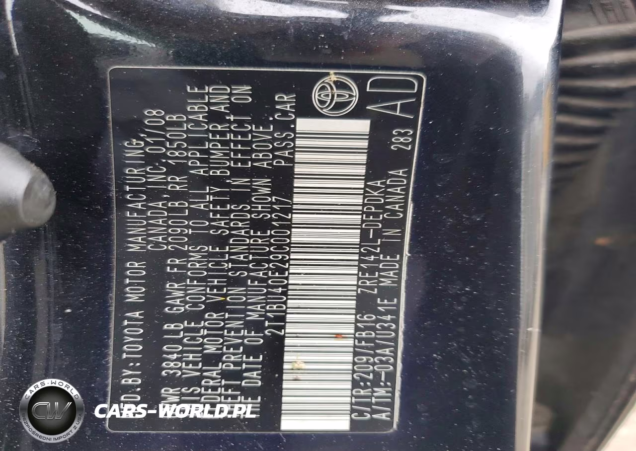 2009 Toyota Corolla Le VIN:2T1BU40E29C001217 - 12