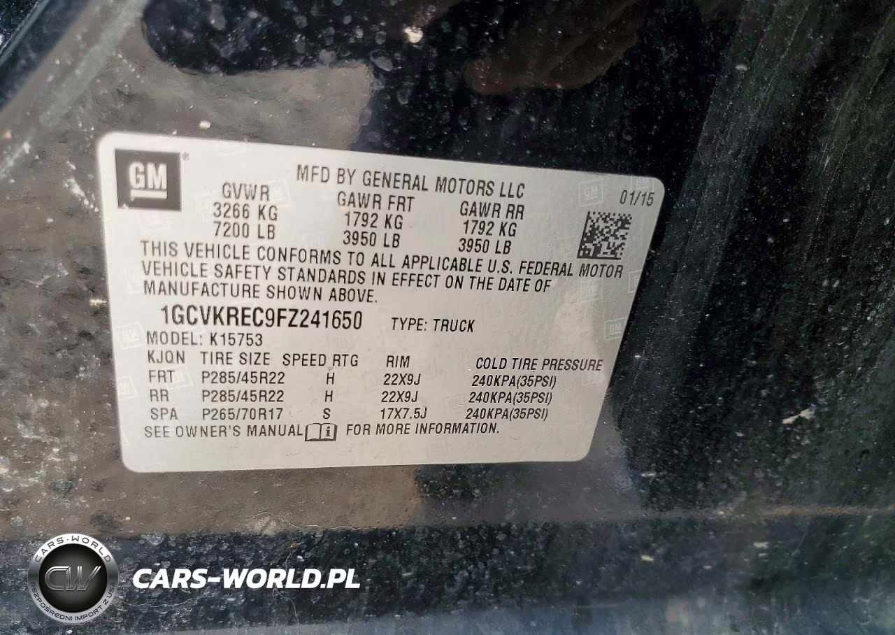 2015 Chevrolet Silverado K1500 Lt VIN:1GCVKREC9FZ241650 - 12