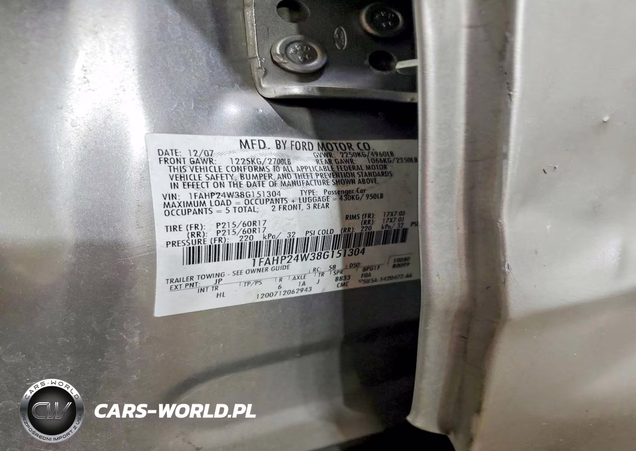 2008 Ford Taurus Sel VIN:1FAHP24W38G151304 - 13