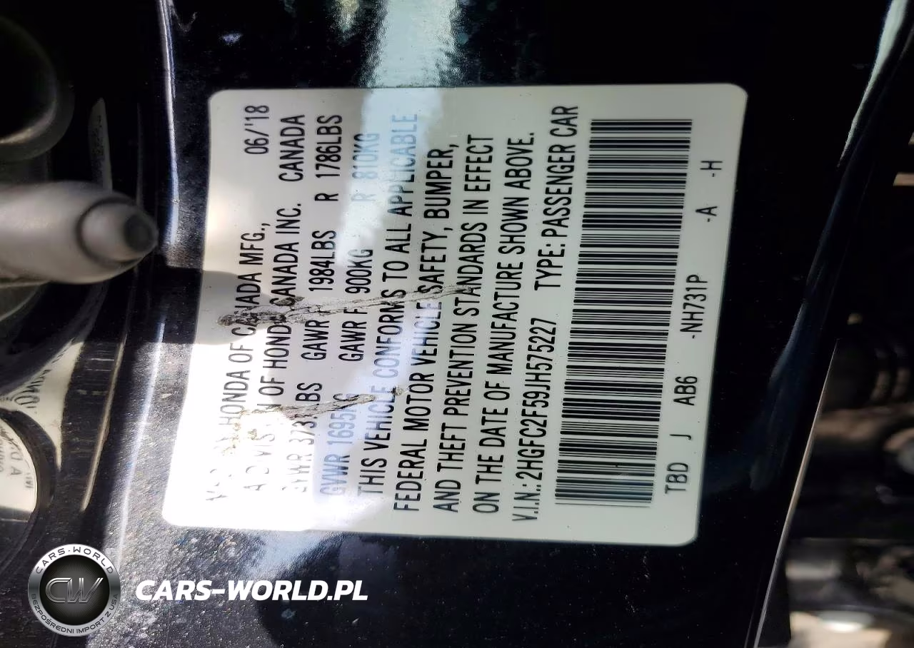 2018 Honda Civic Lx VIN:2HGFC2F59JH575227 - 12