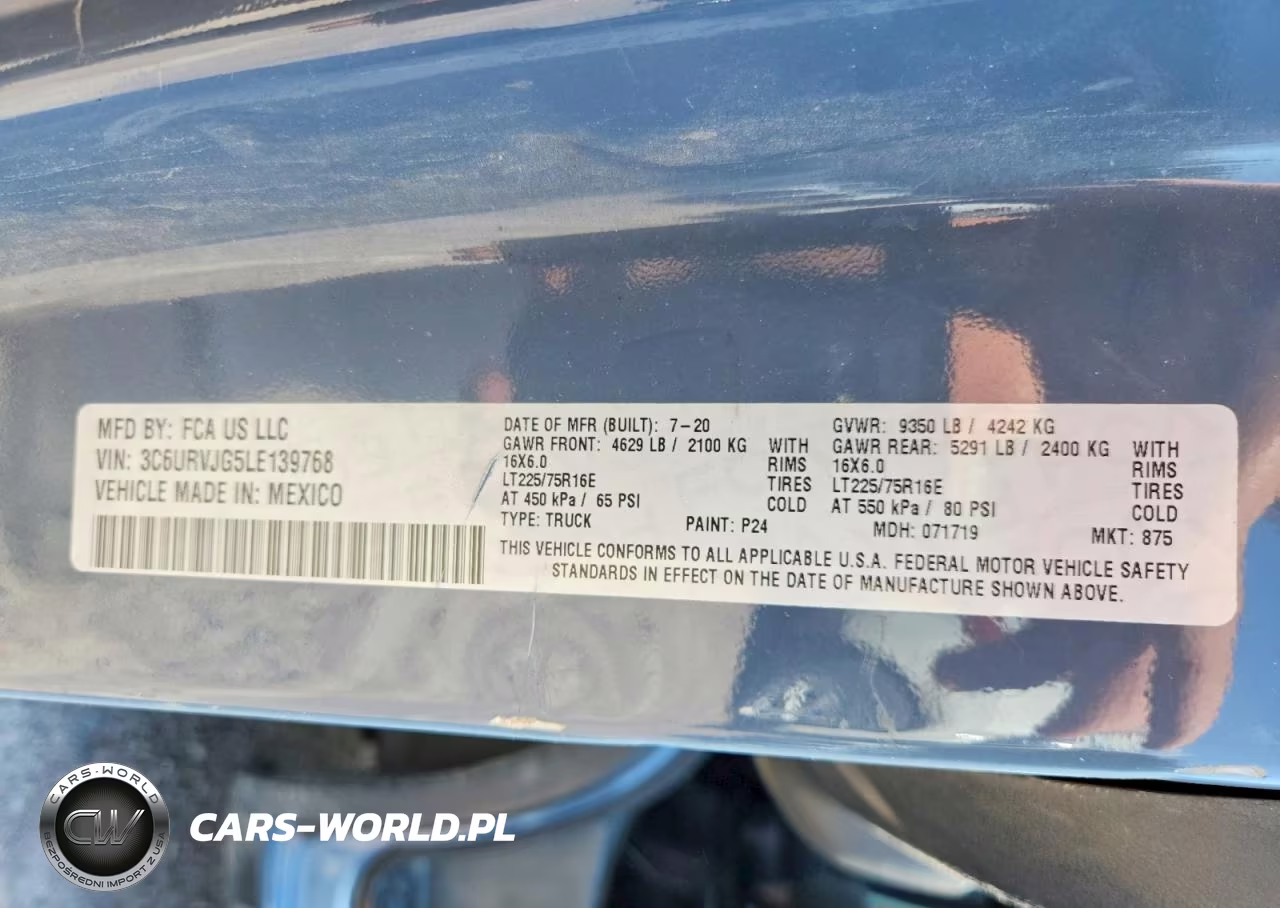 2020 Ram Promaster 3500 3500 High VIN:3C6URVJG5LE139768 - 13