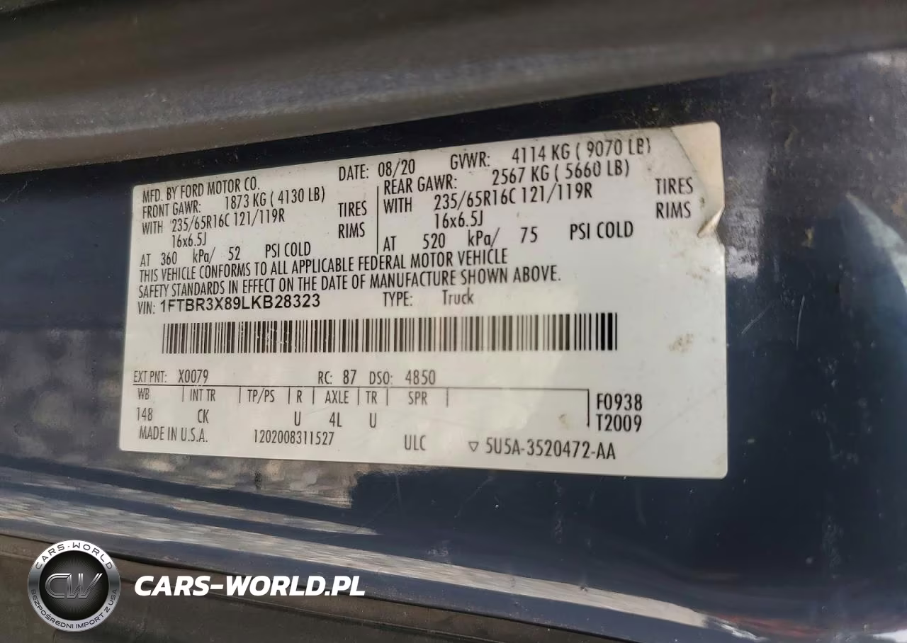 2020 Ford Transit 250 Delivery Van VIN:1FTBR3X89LKB28323 - 13