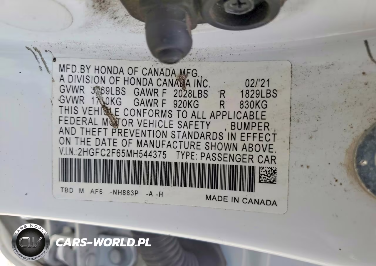 2021 Honda Civic Lx VIN:2HGFC2F65MH544375 - 12