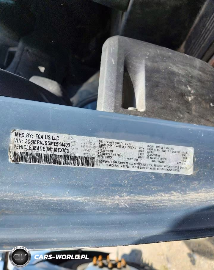 2021 Ram Promaster 3500 Delivery Van VIN:3C6MRVJG5ME544403 - 12