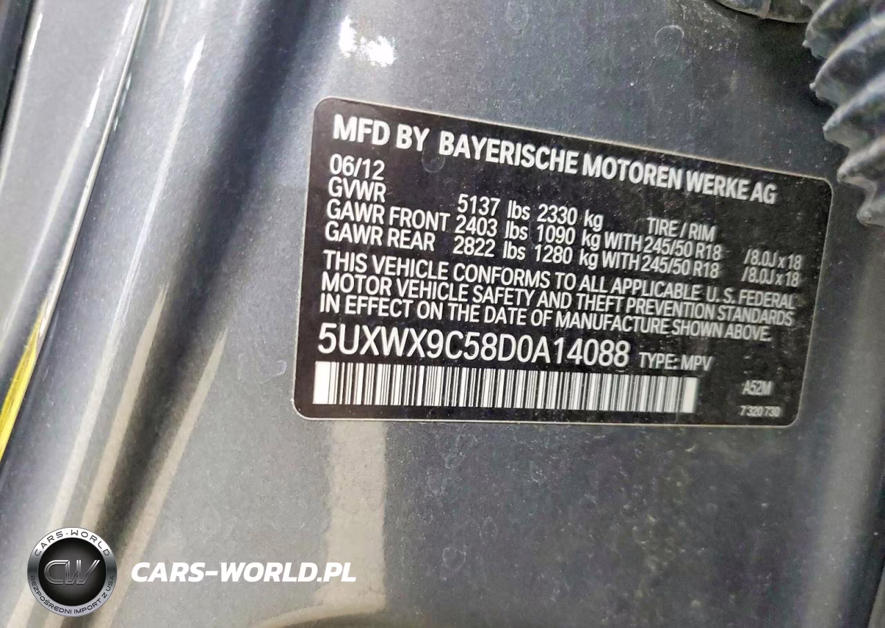 2013 BMW X3 xDrive28I VIN:5UXWX9C58D0A14088 - 13