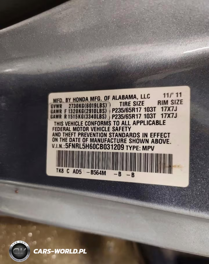 2012 Honda Odyssey Exl VIN:5FNRL5H60CB031209 - 13