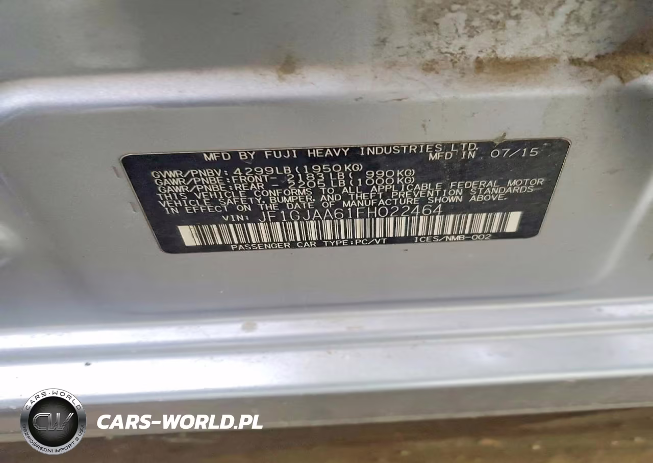 2015 Subaru Impreza VIN:JF1GJAA61FH022464 - 12
