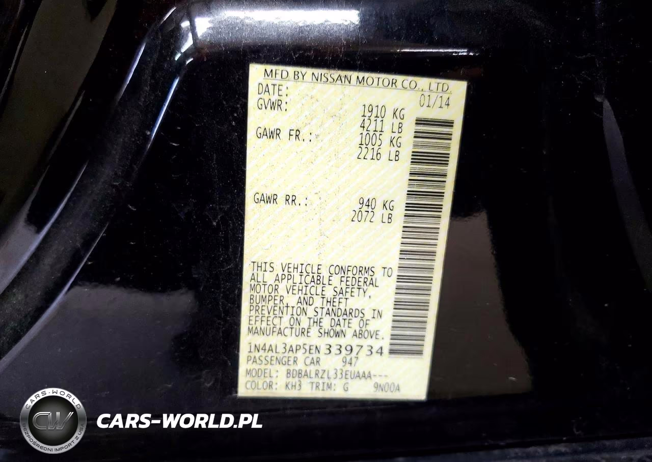 2014 Nissan Altima 2.5 VIN:1N4AL3AP5EN339734 - 12