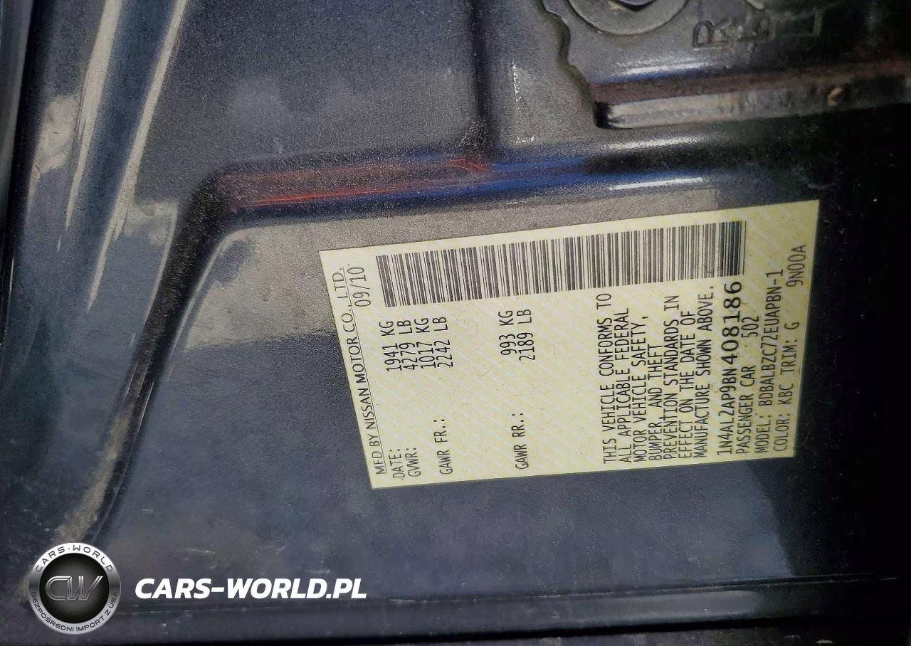 2011 Nissan Altima 2.5 VIN:1N4AL2AP9BN408186 - 12