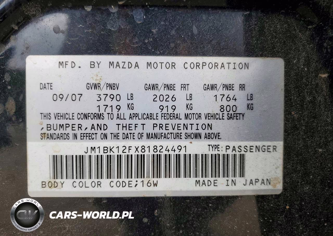 2008 Mazda 3 I VIN:JM1BK12FX81824491 - 12