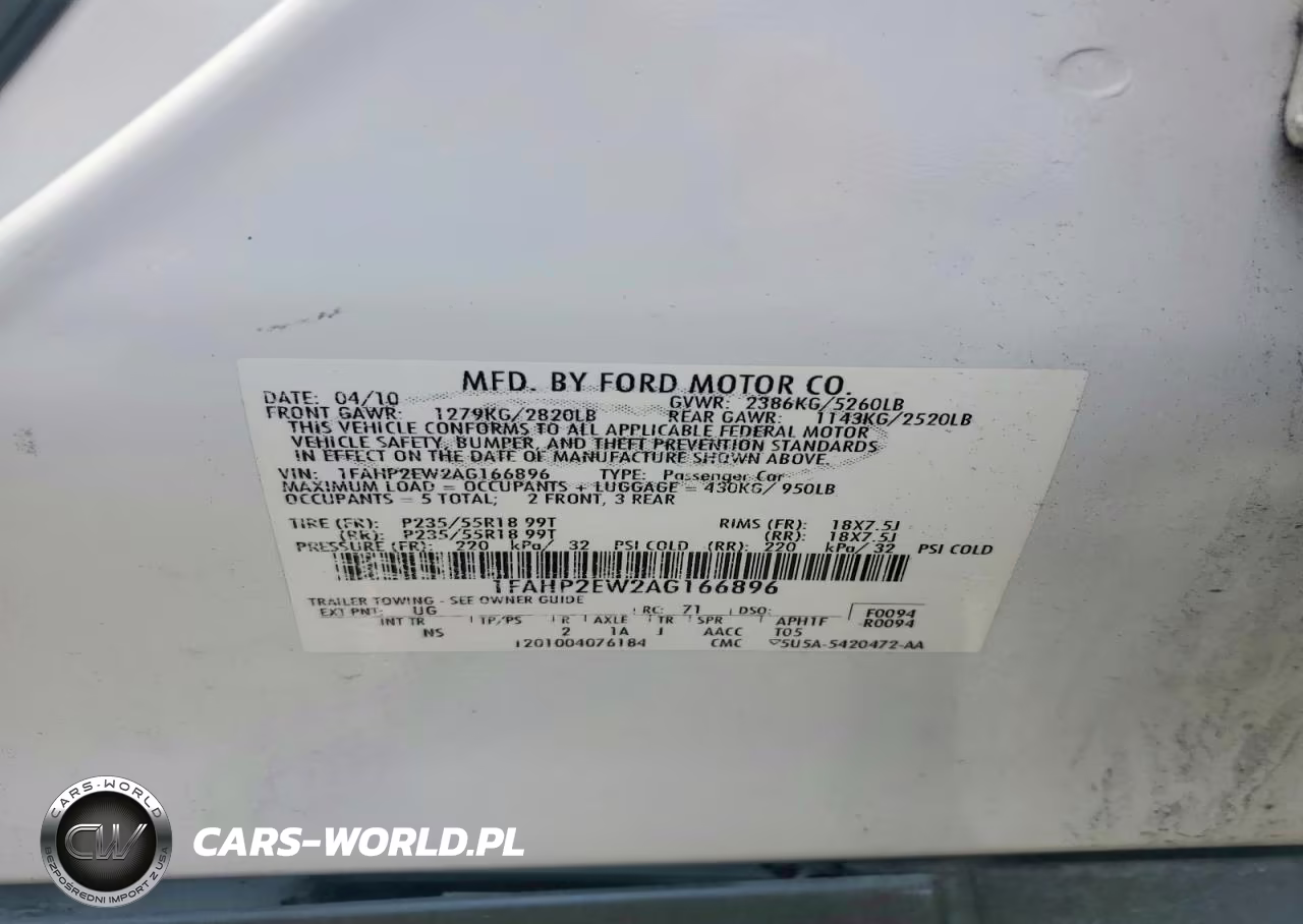 2010 Ford Taurus Sel VIN:1FAHP2EW2AG166896 - 12
