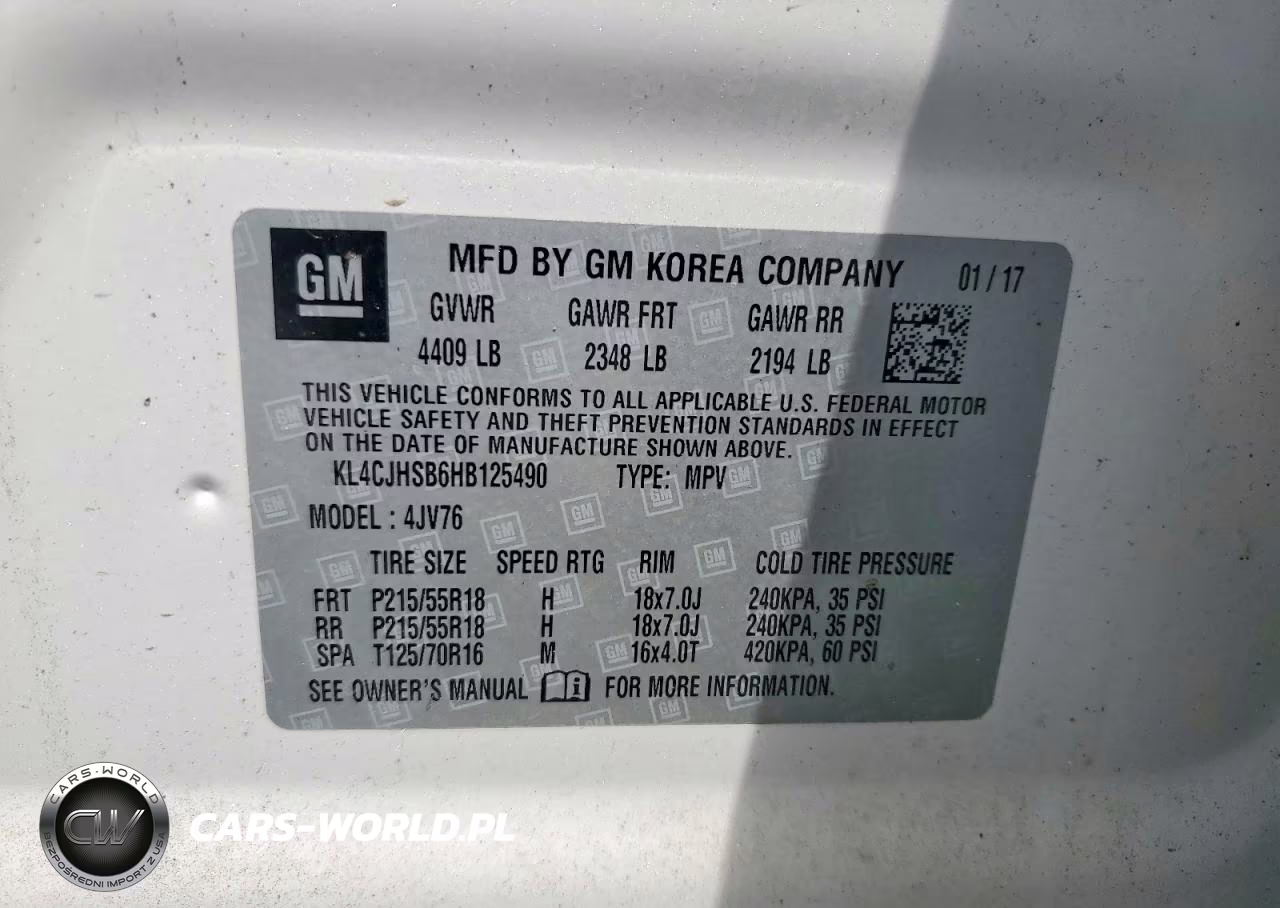 2017 Buick Encore Premium VIN:KL4CJHSB6HB125490 - 13