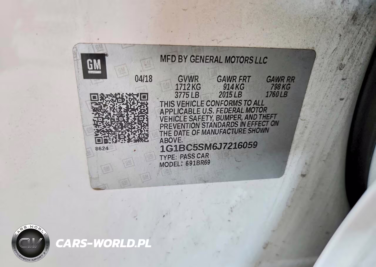 2018 Chevrolet Cruze Ls VIN:1G1BC5SM6J7216059 - 12