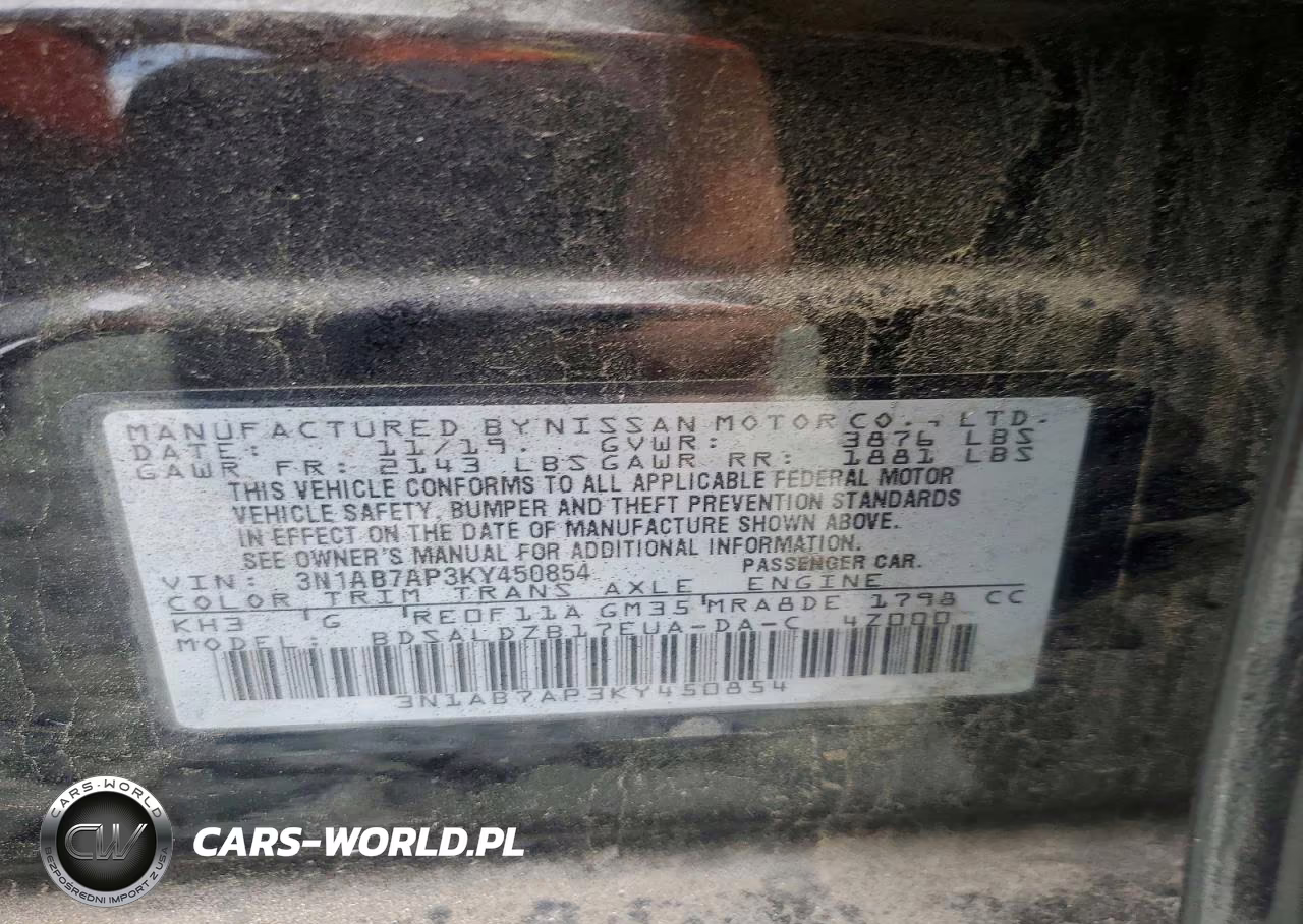 2019 Nissan Sentra Sv VIN:3N1AB7AP3KY450854 - 12