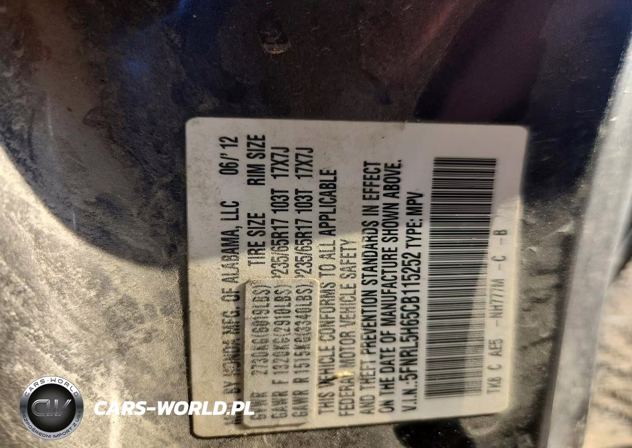 2012 Honda Odyssey Exl VIN:5FNRL5H65CB115252 - 13