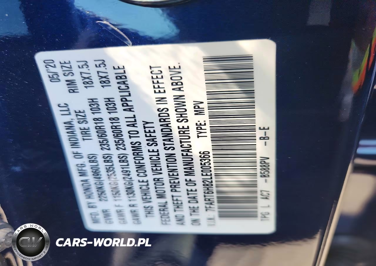 2020 Honda Cr-V Exl VIN:7FART6H82LE005366 - 12