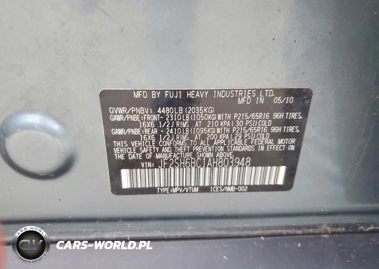 2010 Subaru Forester Xs VIN:JF2SH6BC1AH803948 - 13