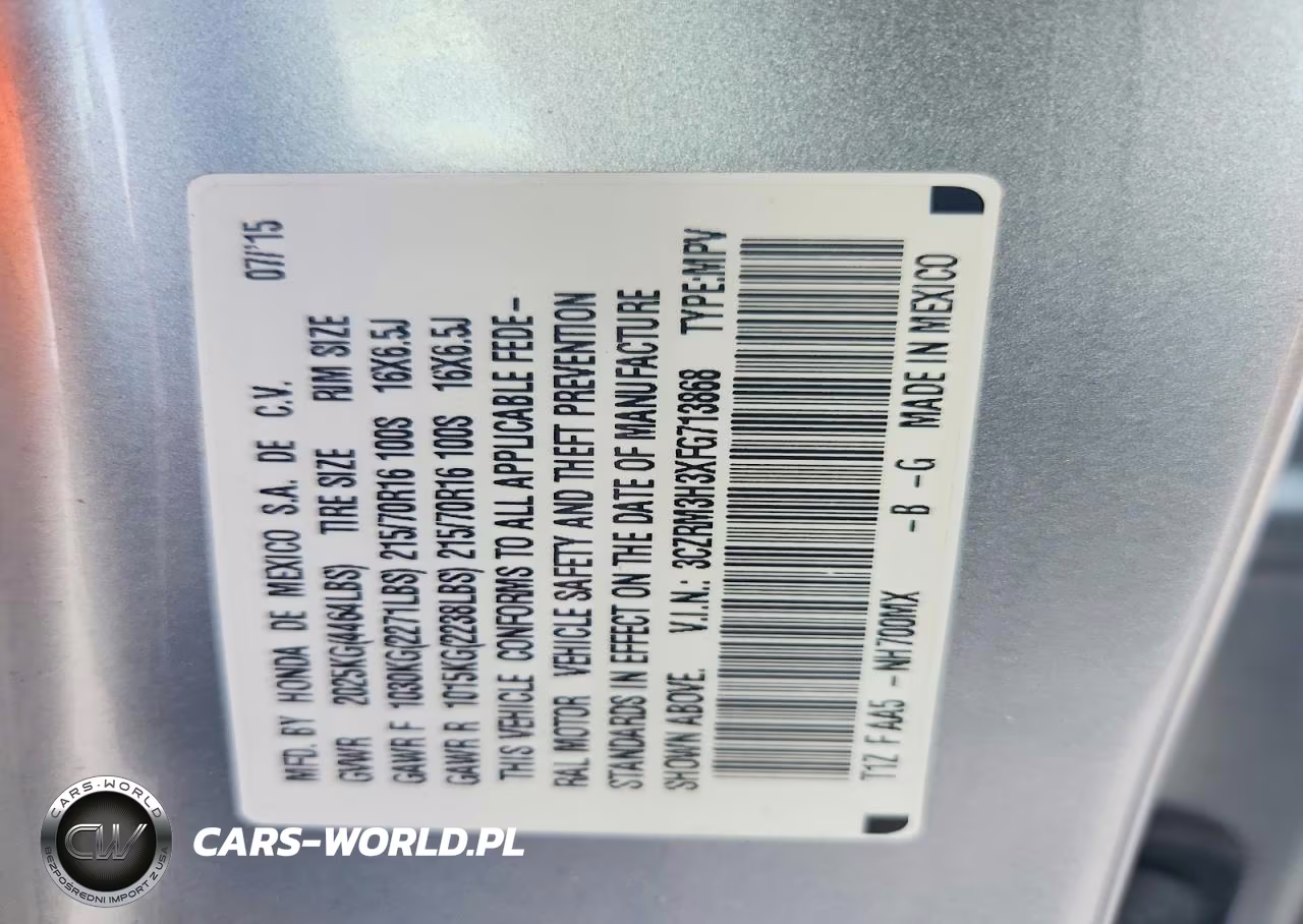 2015 Honda Cr-V Lx VIN:3CZRM3H3XFG713868 - 13