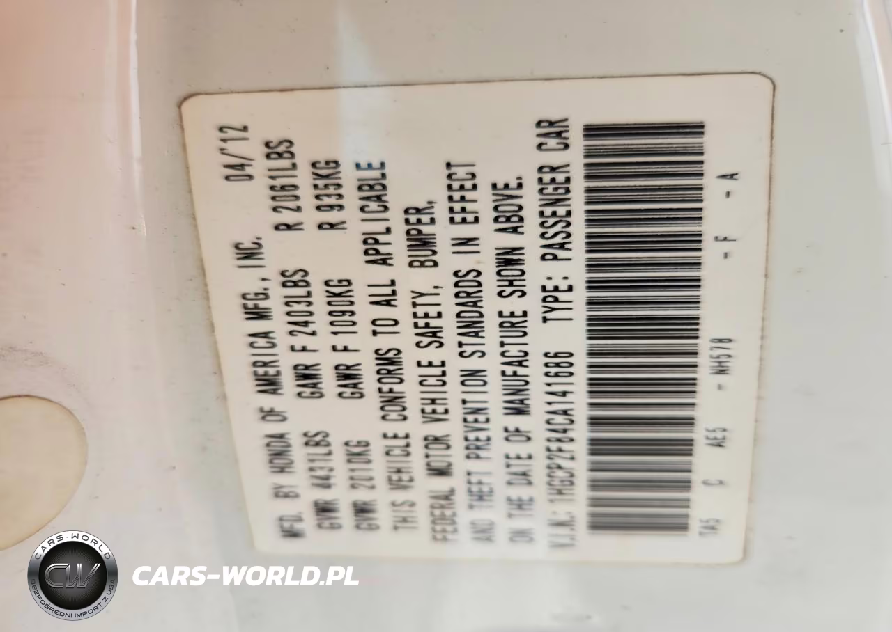 2012 Honda Accord Exl VIN:1HGCP2F84CA141686 - 13
