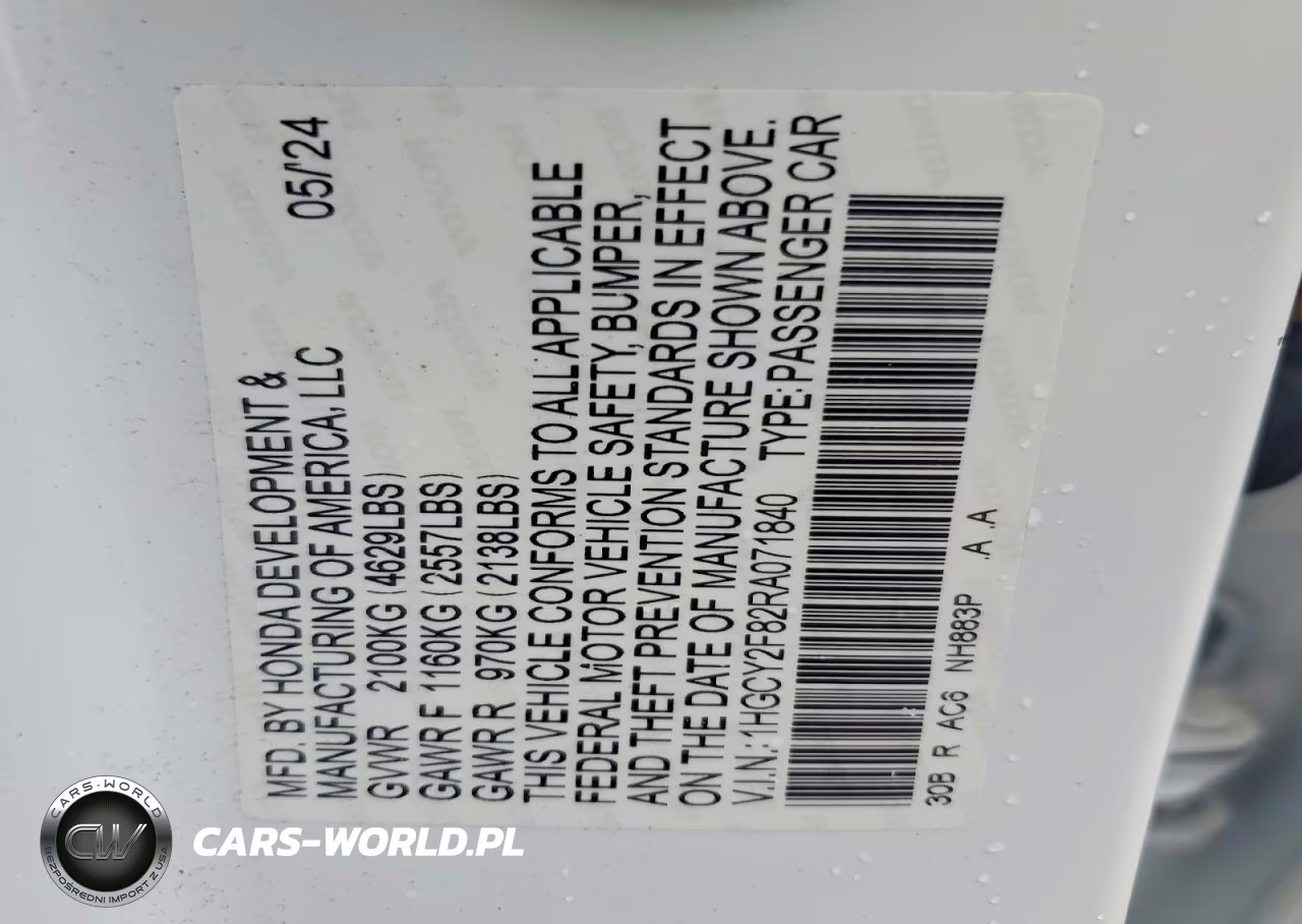 2024 Honda Accord Touring Hybrid VIN:1HGCY2F82RA071840 - 12