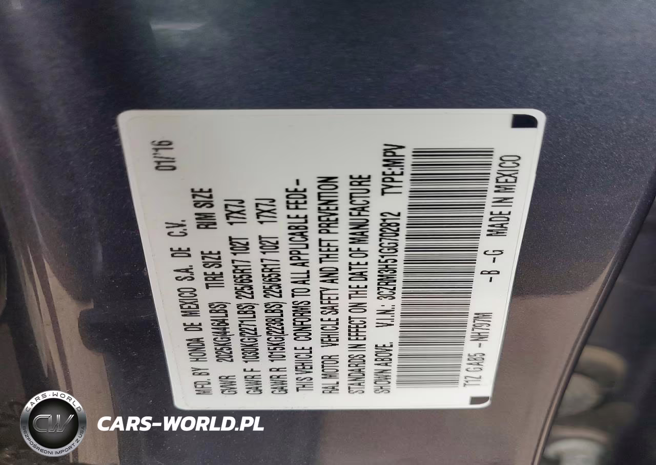 2016 Honda Cr-V Ex VIN:3CZRM3H51GG702812 - 13