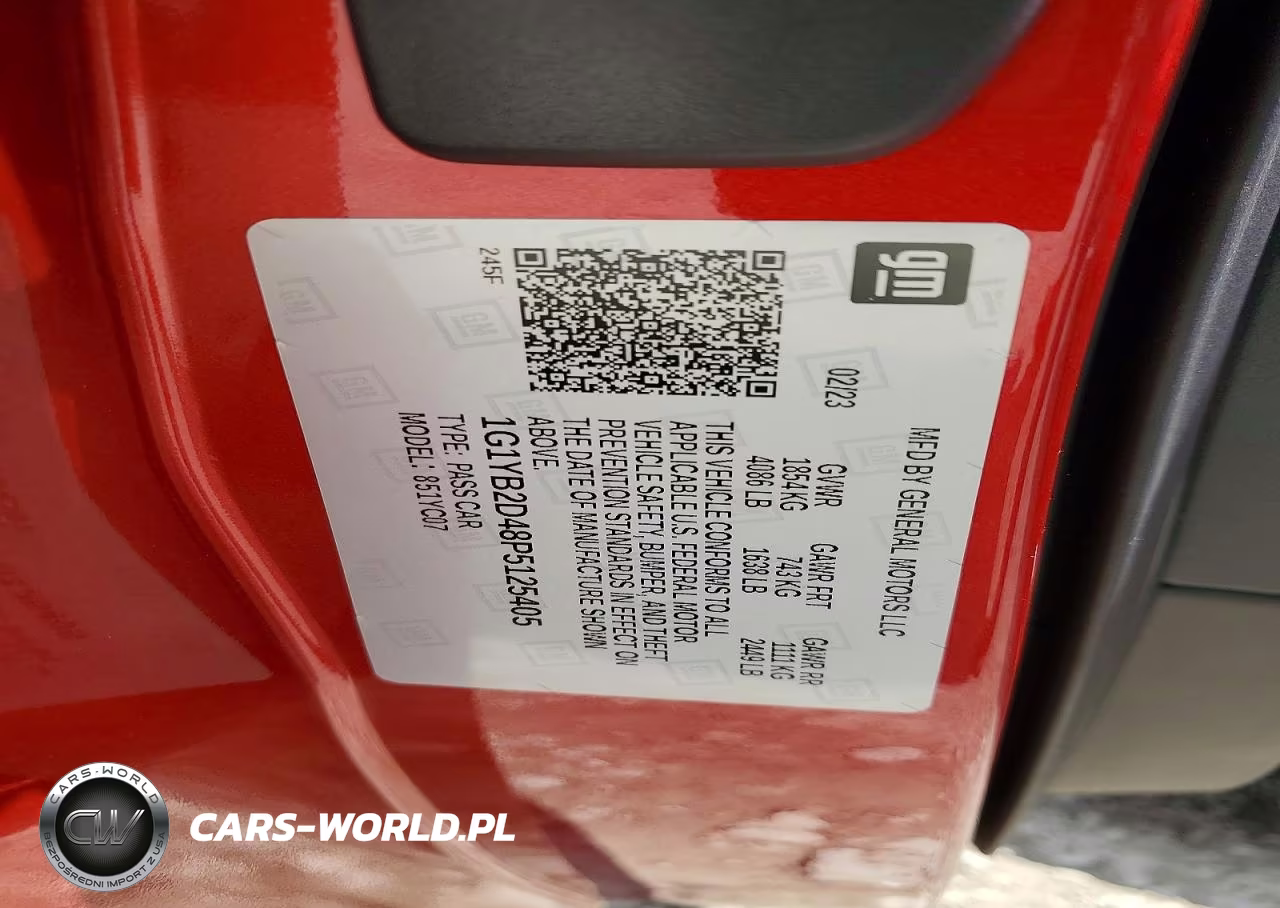 2023 Chevrolet Corvette Stingray 2Lt VIN:1G1YB2D48P5125405 - 13