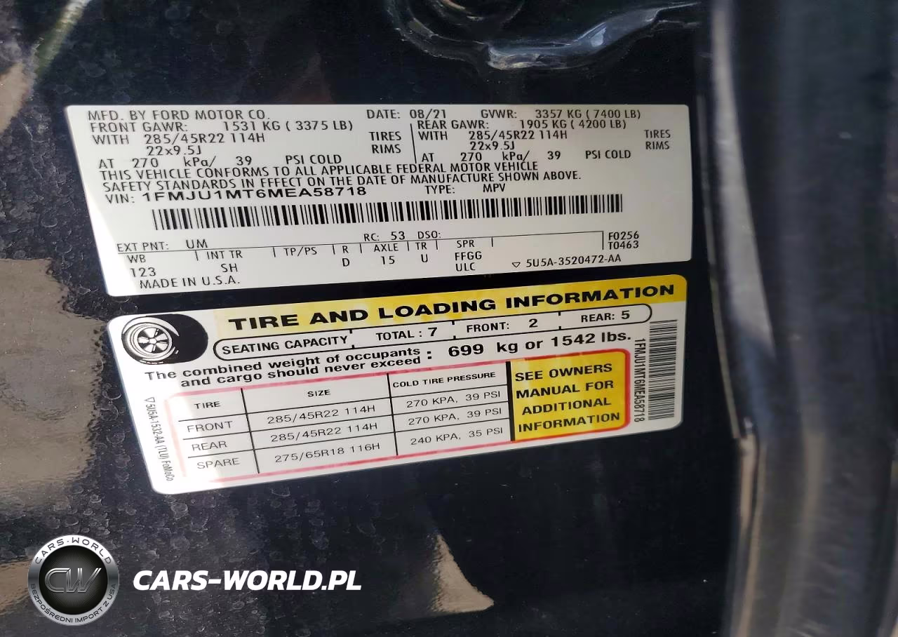 2021 Ford Expedition Platinum VIN:1FMJU1MT6MEA58718 - 13