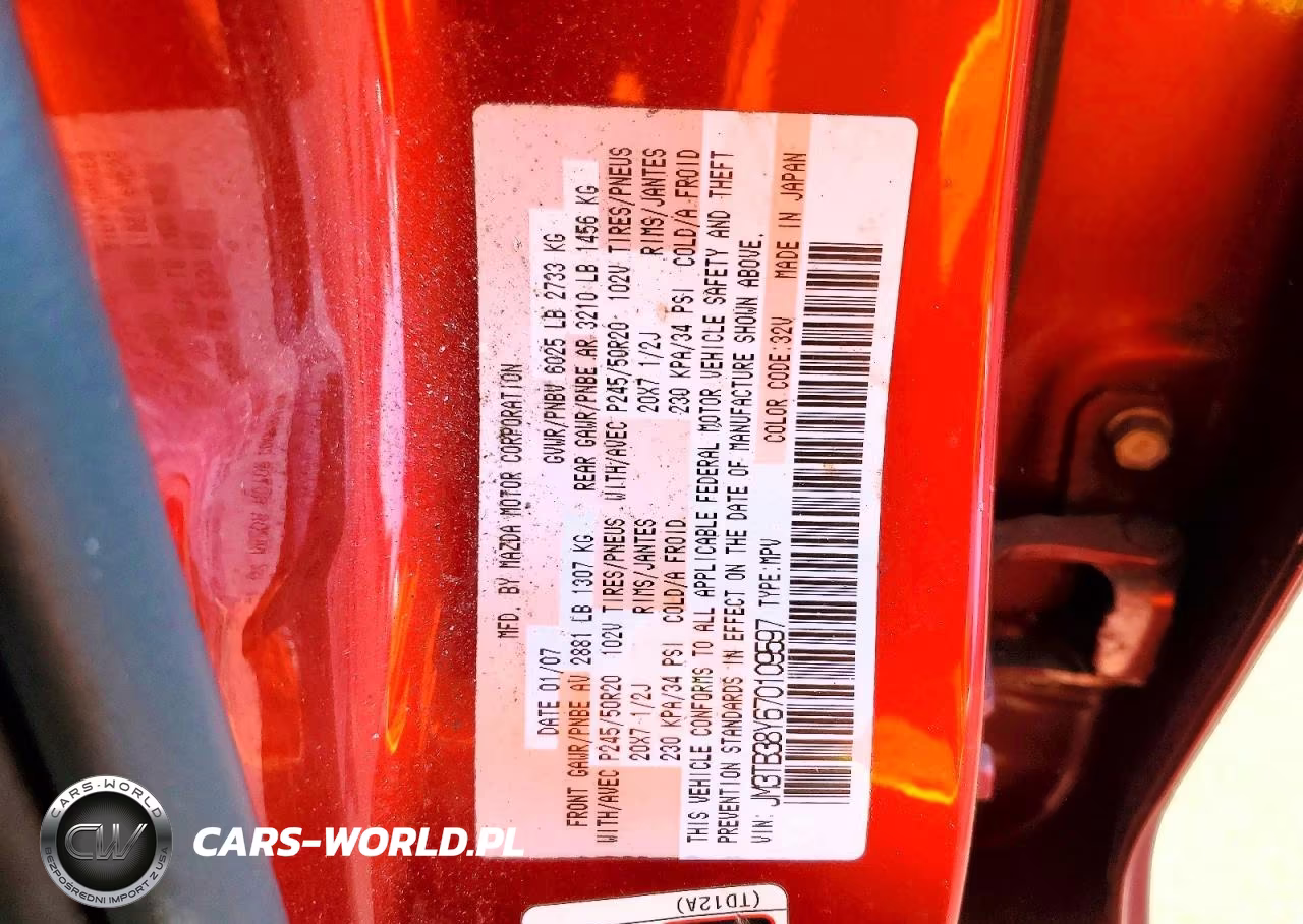 2007 Mazda Cx-9 VIN:JM3TB38Y670109597 - 13