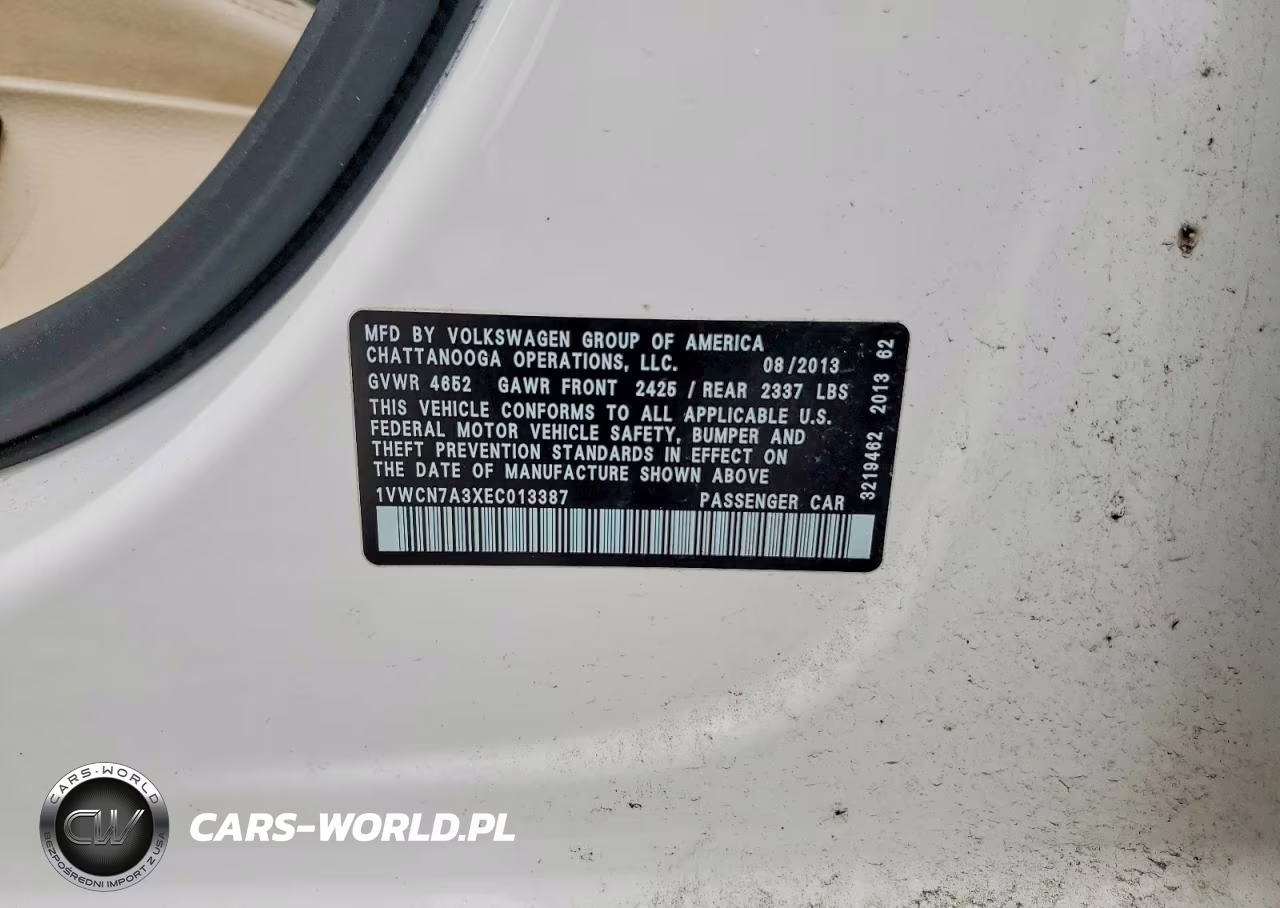 2014 Volkswagen Passat Sel VIN:1VWCN7A3XEC013387 - 12