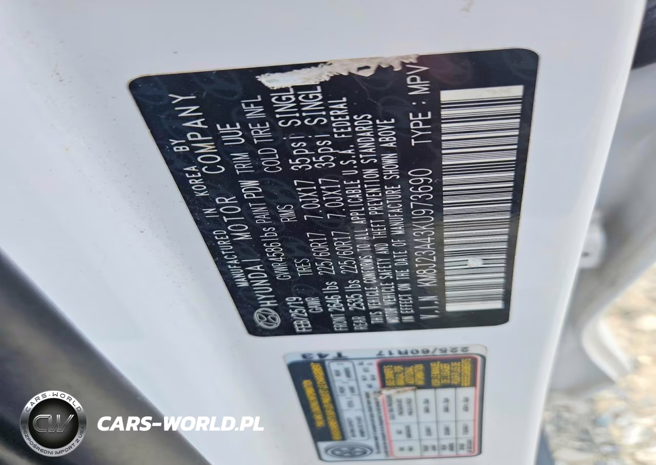 2019 Hyundai Tucson Se VIN:KM8J23A43KU973690 - 13