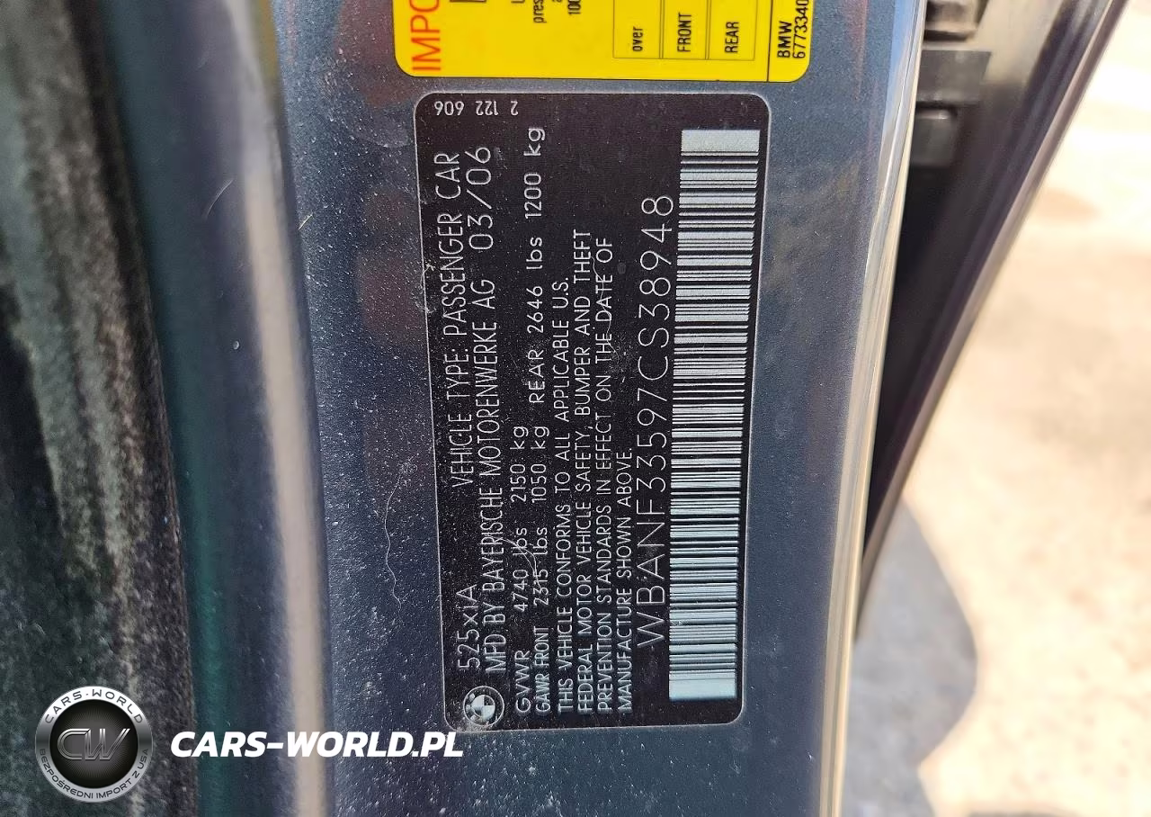 2007 BMW 525 Xi VIN:WBANF33597CS38948 - 12