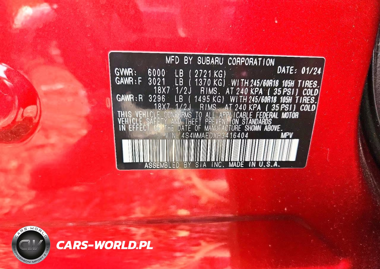 2024 Subaru Ascent Premium VIN:4S4WMAEDXR3416404 - 13