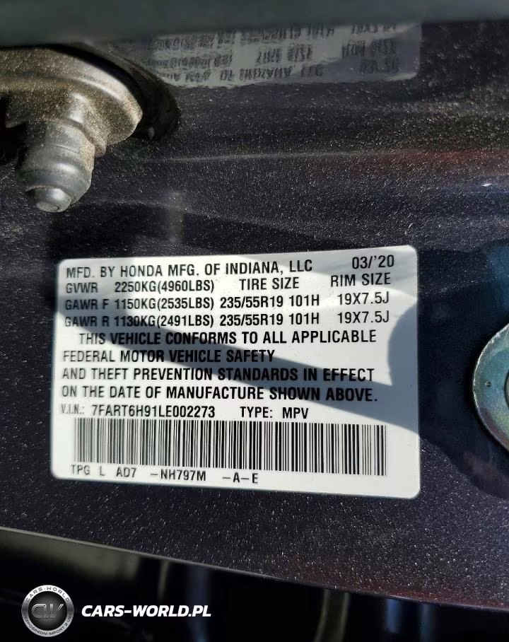2020 Honda Cr-V Touring VIN:7FART6H91LE002273 - 13