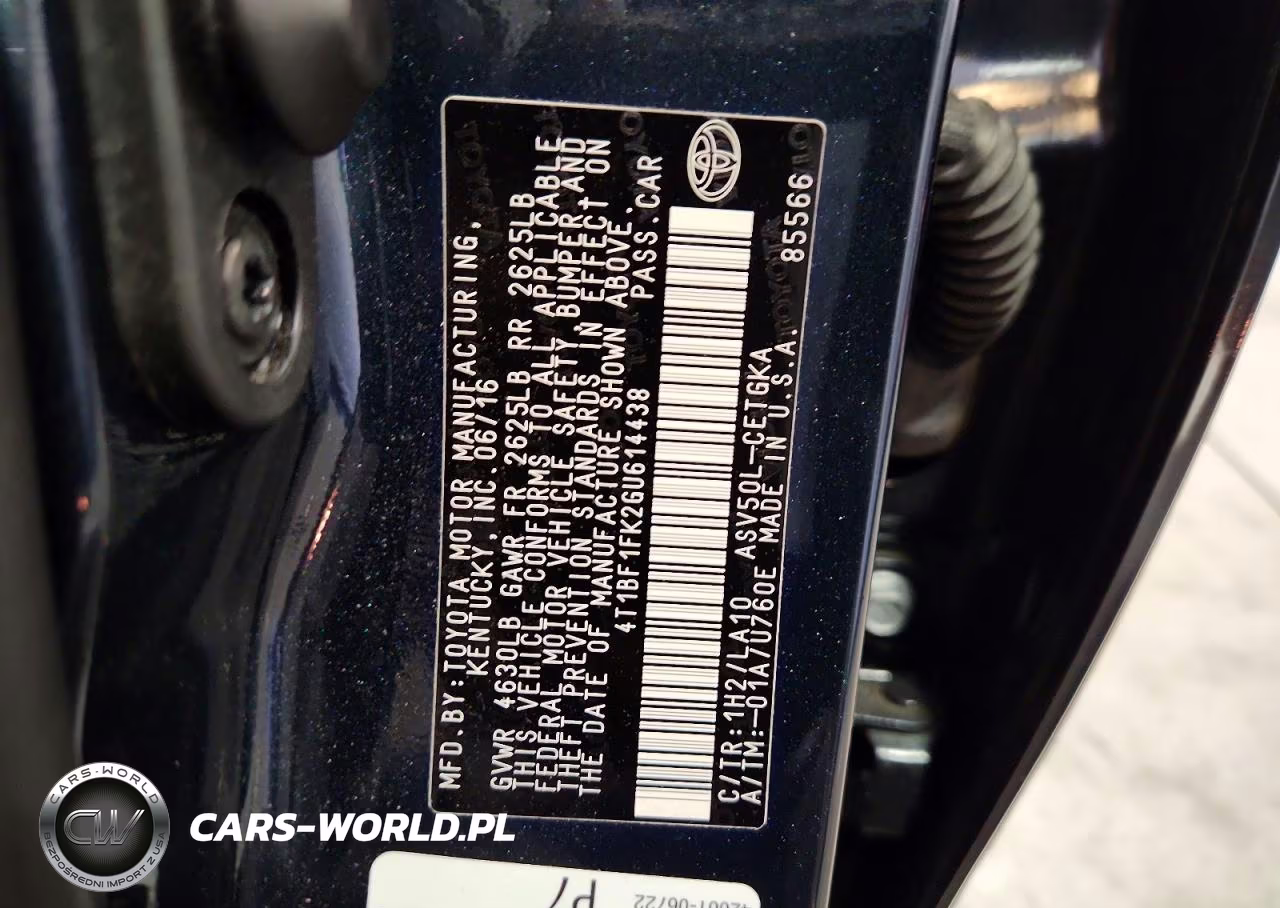 2016 Toyota Camry Xle VIN:4T1BF1FK2GU614438 - 12