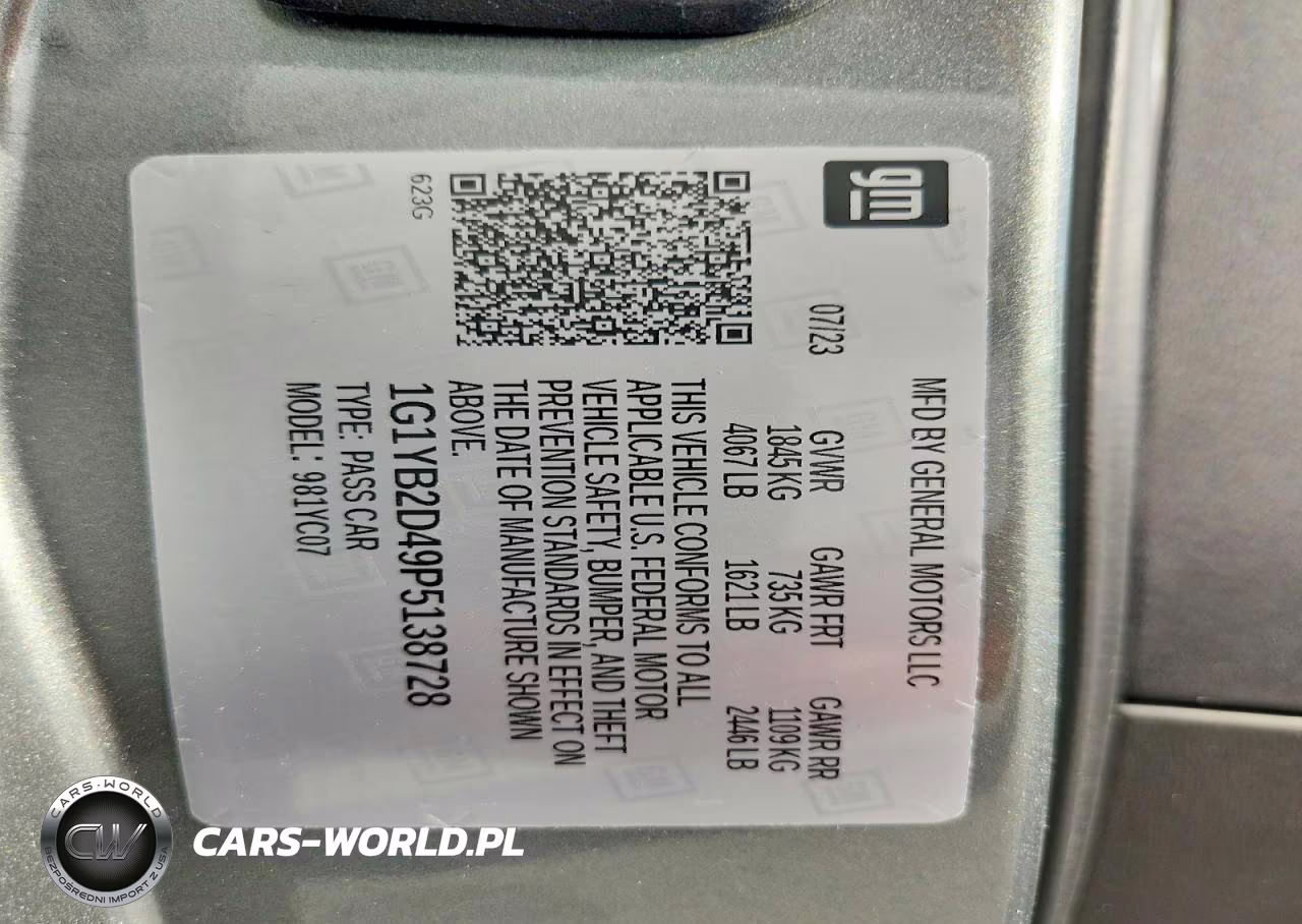 2023 Chevrolet Corvette Stingray 2Lt VIN:1G1YB2D49P5138728 - 12