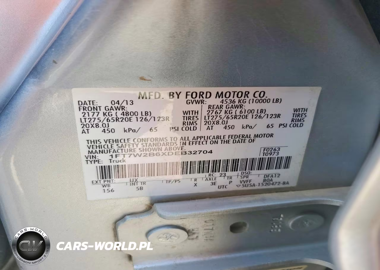 2013 Ford F250 Super Duty VIN:1FT7W2B6XDEB32704 - 12