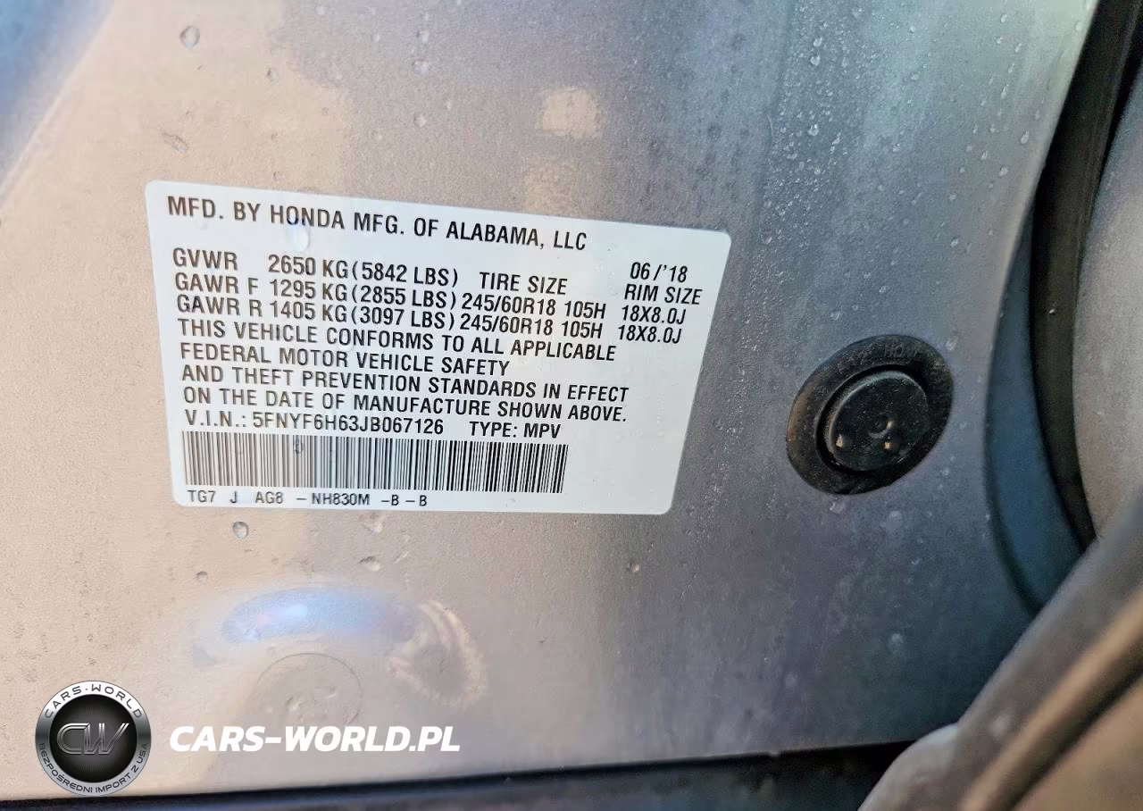 2018 Honda Pilot Exl VIN:5FNYF6H63JB067126 - 13