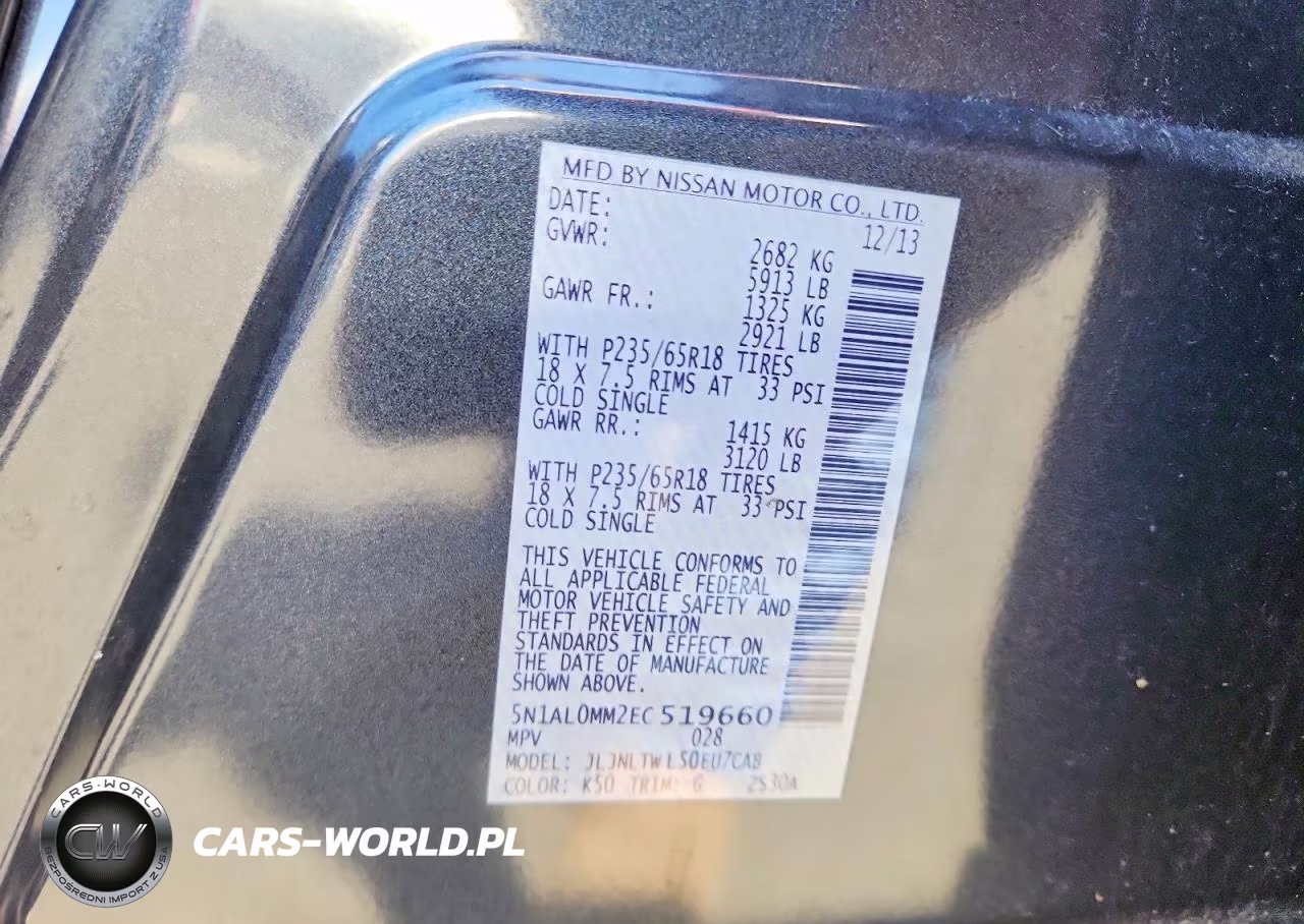 2014 Infiniti Qx60 Base VIN:5N1AL0MM2EC519660 - 13