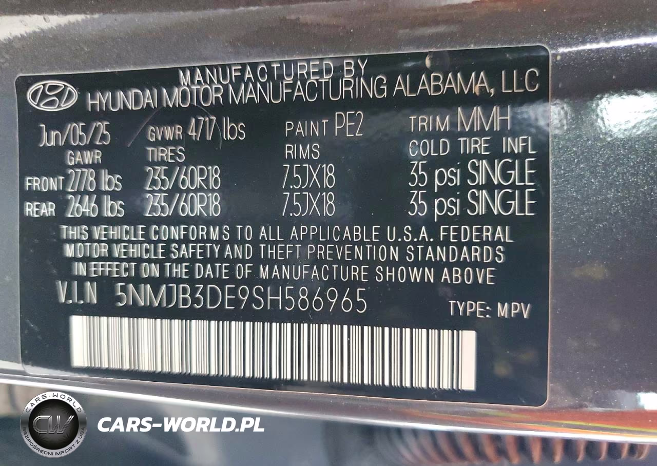 2025 Hyundai Tucson Sel VIN:5NMJB3DE9SH586965 - 13