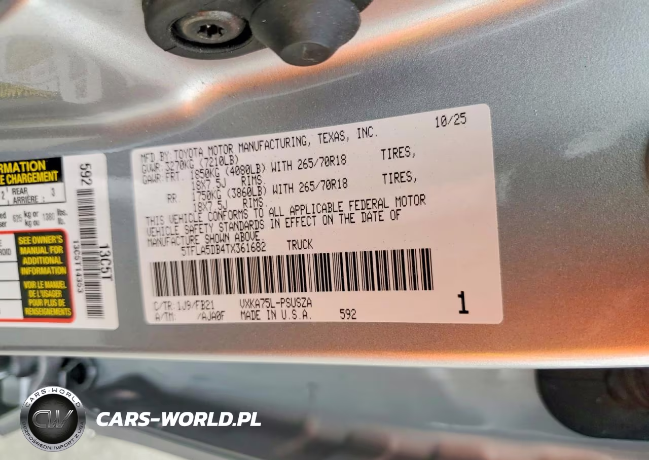 2026 Toyota Tundra Sr5 Crewmax 5.5' Bed VIN:5TFLA5DB4TX361682 - 12